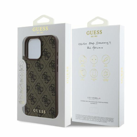 GUESS ETUI HARD CASE DO IPHONE 16 PRO 6.3 4G CLASSIC Z MODNYM WYKOŃCZENIEM