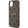 Etui Guess 4G Collection Leather Metal Logo MagSafe na iPhone 14 / 15 / 13 - brązowe