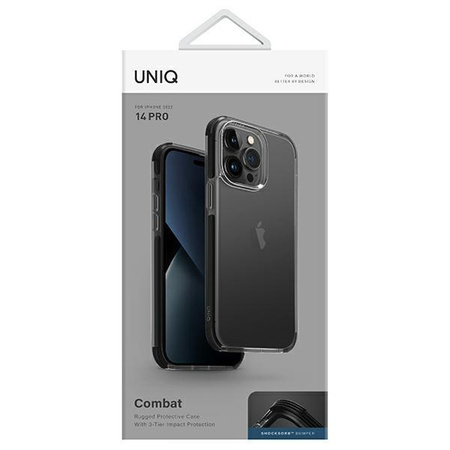 UNIQ etui Combat iPhone 14 Pro 6,1" czarny/carbon black