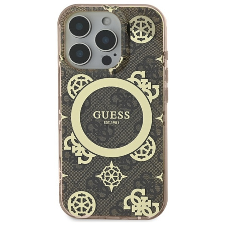 GUESS ETUI HARDCASE DO IPHONE 16 PRO DO MAGSAFE Z WZOREM PEONY NA TLE 4G
