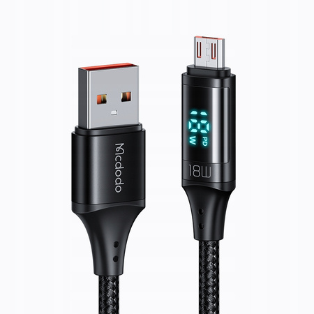MCDODO KABEL Z WYŚWIETLACZEM MICRO USB SZYBKIE ŁADOWANIE DO SAMSUNG 18W 1M