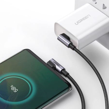 Kabel Ugreen US323 USB-C (kątowy) / USB-C (kątowy) 2m - czarny