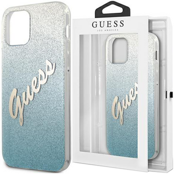 Guess GUHCP12LPCUGLSBL iPhone 12 Pro Max 6,7" niebieski/blue hardcase Glitter Gradient Script