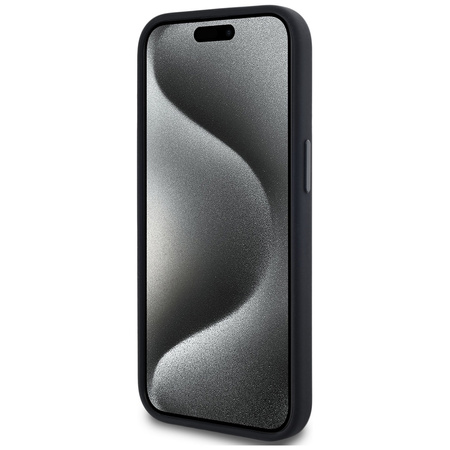 KARL LAGERFELD ETUI SILICONE SHADOW DO IPHONE 15 Z METALOWYM LOGO I OCHRONĄ