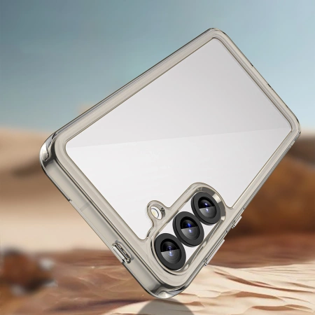 HURTEL ETUI OUTER SPACE DO SAMSUNG GALAXY S25+ Z ŻELOWĄ RAMKĄ TRANSPARENTNE