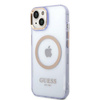 Guess GUHMP14SHTCMU iPhone 14 6,1" purpurowy/purple hard case Gold Outline Translucent MagSafe