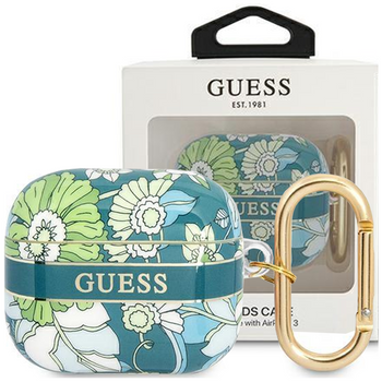 Guess GUA3HHFLN AirPods 3 cover zielony/green Flower Strap Collection