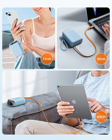 INNOSTYLE MINI POWERBANK 10000MAH 2X USB-C TYP C 33W ROZWIJANY KABEL USB-C