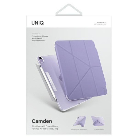 UNIQ etui Camden iPad Air 10,9" (2022/ 2020) lawendowy/lavender Antimicrobial