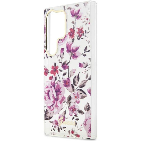 Etui Guess GUHCS23LHCFWST S23 Ultra S918 - białe Flower Collection