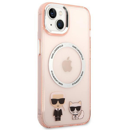 Karl Lagerfeld KLHMP14MHKCP iPhone 14 Plus 6,7" hardcase różowy/pink Karl & Choupette Aluminium Magsafe