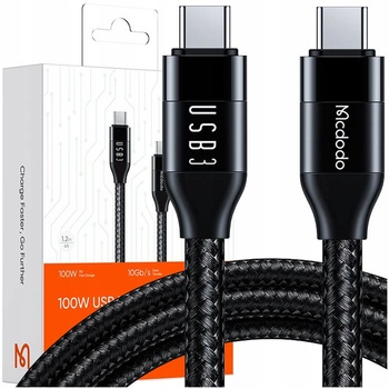 MCDODO KABEL USB-C SZYBKIE ŁADOWANIE DO MACBOOK USB TYP C 10GBPS 100W 4K 1M