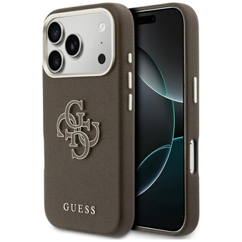 Etui Guess FW Resin Logo do iPhone 17    Pro brązowy