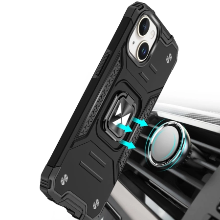WOZINSKY ETUI RING ARMOR DO IPHONE 15 PLUS Z OCHRONĄ AAPARATU I UCHWYTEM