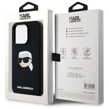 KARL LAGERFELD CASE MAGNETYCZNY DO IPHONE 15 PRO SILIKONOWE KARL HEAD PRINT
