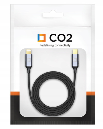 CO2 ŁADOWARKA KABEL USB-C LIGHTNING SZYBKIE ŁADOWANIE DO IPHONE 12 13 14 1M