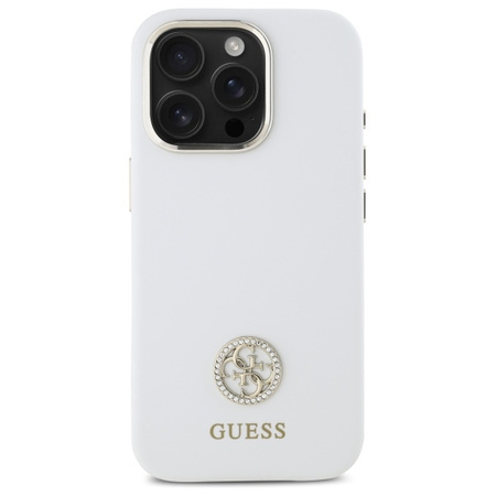 GUESS CASE HARD DO IPHONE 16 PRO 6.3 SILICONE LOGO STRASS 4G LUKSUSOWE