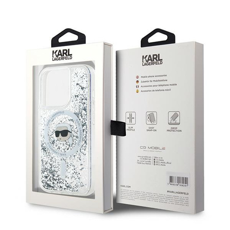 KARL LAGERFELD ETUI HARDCASE LIQUID GLITTER KARL HEAD DO MAGSAFE DO IPHONE