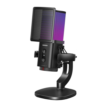 Mikrofon do komputera Ugreen CM581, 24-bit/96kHz, USB-C, RGB (czarny)