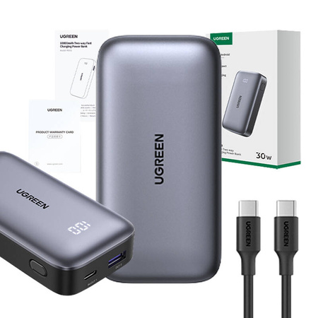 UGREEN POWERBANK 10000MAH NEXODE PB502 USB USB-C 30W PD DO TELEFONÓW ZŁĄCZE
