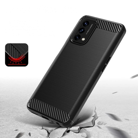 Carbon Case elastyczne etui pokrowiec OnePlus Nord N200 5G czarny