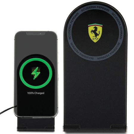 Ferrari składana ład. indukcyjna2w1 FECBFMALK 15W czarny/black Printed Logo MagSafe