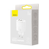 Baseus Compact szybka ładowarka sieciowa 2x USB / USB Typ C 30W 3A Power Delivery Quick Charge biały (CCXJ-E02)