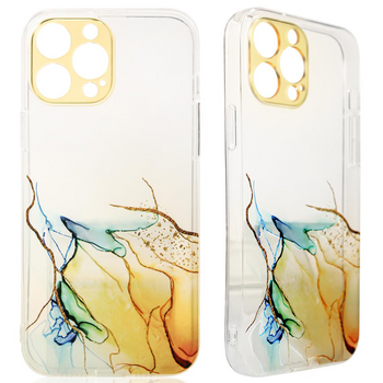 Marble Case etui do iPhone 13 Pro Max żelowy pokrowiec marmur pomarańczowy