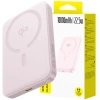Powerbank Baseus EnerFill FM12 Qi2 10000mAh 22.5W kompatybilny z MagSafe z białym kablem Baseus Simple USB-C 20V/3A 0,30m - różowy