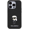 Etui Karl Lagerfeld Fixed Glitter Ikonik Logo Metal Pin do iPhone 15 Pro Max - czarne