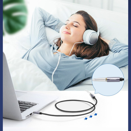 Ugreen przewód kabel przedłużacz AUX 3,5 mm mini jack 1m srebrny (10592)