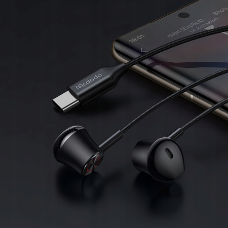 MCDODO SŁUCHAWKI DOUSZNE PRZEWODOWE DO TELEFONU Z MIKROFONEM Z DAC USB-C