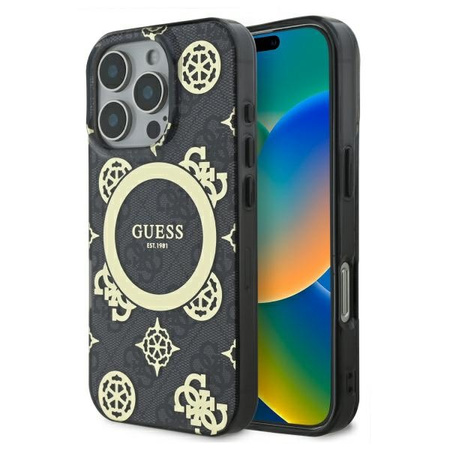 GUESS POKROWIEC HARDCASE DO IPHONE 16 PRO 6.3 DO MAGSAFE PEONY ON