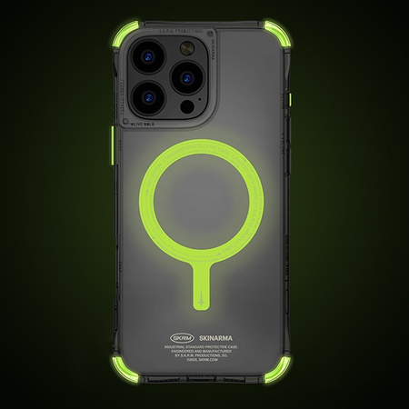 Skinarma etui Saido iPhone 16 Pro 6.3 Magnetic Charging zielony/green (niteglow)