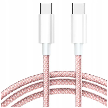 CO2 ŁADOWARKA KABEL USB-C SZYBKIE ŁADOWANIE USB TYP C DO IPHONE 15 1M RÓŻOWY