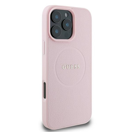GUESS ETUI HARDCASE GRAINED RING DO IPHONE 16 PRO 6.3 DO MAGSAFE Z OCHRONĄ