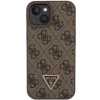 Etui Guess Leather 4G Triangle Strass do iPhone 15 - brązowe