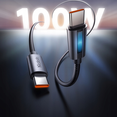 MCDODO KABEL USB-C SZYBKIE ŁADOWANIE DO SAMSUNG APPLE USB TYP C 100W 1M LED