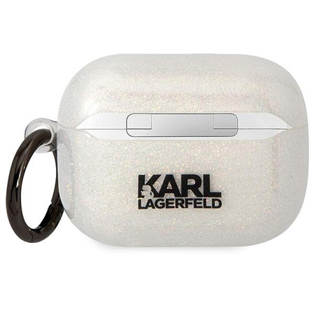 Etui Karl Lagerfeld KLAPHNKCTGT na AirPods Pro - przezroczyste Glitter Karl&Choupette