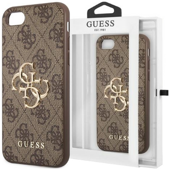 Etui Guess GUHCI84GMGBR na iPhone 7 / 8 / SE 2020 / SE 2022 - brązowe 4G Big Metal Logo