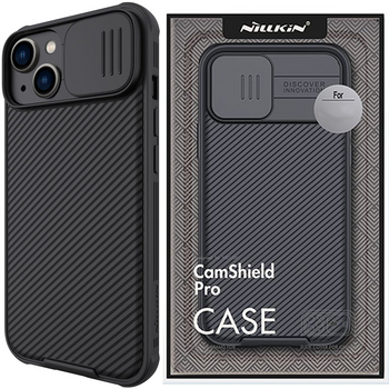 Nillkin CamShield Pro Magnetic Case etui iPhone 14 Plus pokrowiec osłona na aparat kamerę czarny (z MagSafe)