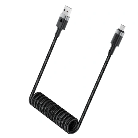 ACEFAST KABEL USB-A DO USB-C SPRĘŻYNOWY 480Mb/s 3A 1.2M DO TELEFONÓW XIAOMI