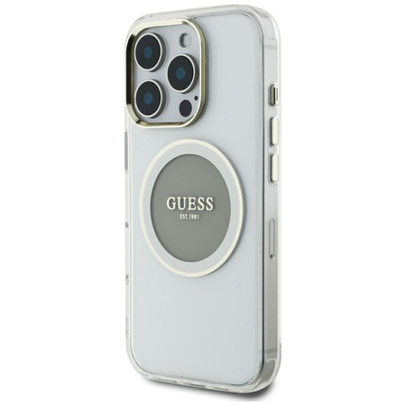 GUESS CASE IML METAL CIRCLE DO IPHONE 16 PRO MAX Z MAGNETYCZNYM ZAMKNIĘCIEM