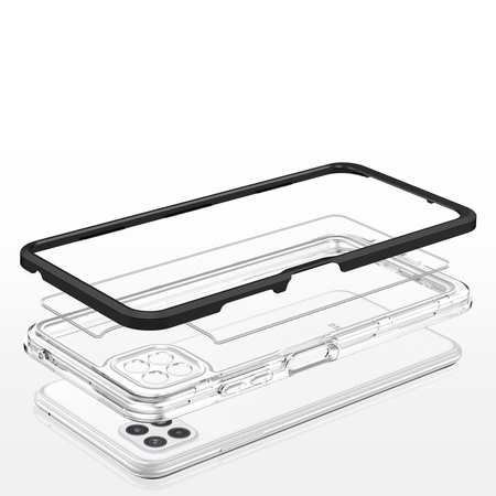 Clear 3in1 etui do Samsung Galaxy A22 5G żelowy pokrowiec z ramką czarny