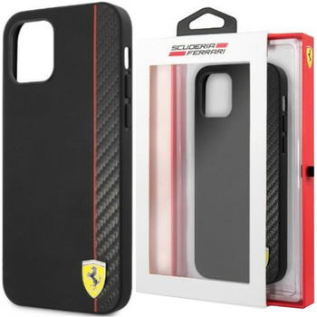 Ferrari FESAXHCP13SBK iPhone 13 mini 5,4" czarny/black hardcase On Track Carbon Stripe