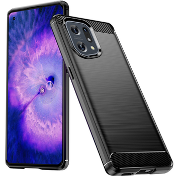 Carbon Case elastyczne etui pokrowiec Oppo Find X5 czarny