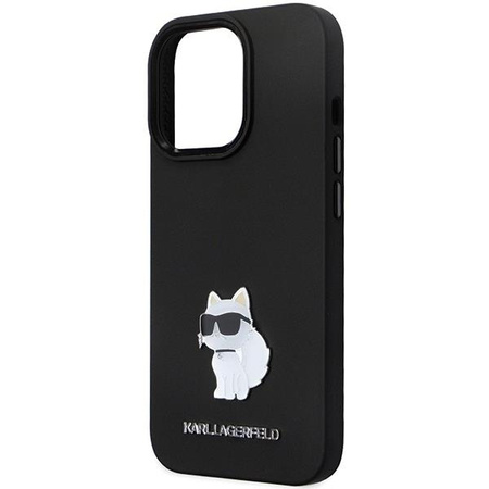 Etui Karl Lagerfeld KLHCP13XSMHCNPK na iPhone 13 Pro Max 6.7" - czarne Silicone C Metal Pin