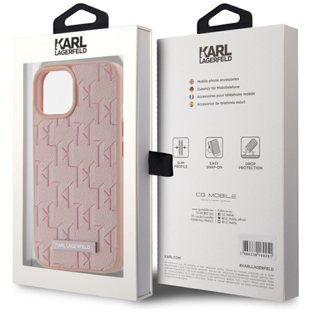 KARL LAGERFELD ETUI LEATHER MONOGRAM DO IPHONE 15 PRO DO MAGSAFE LOGO