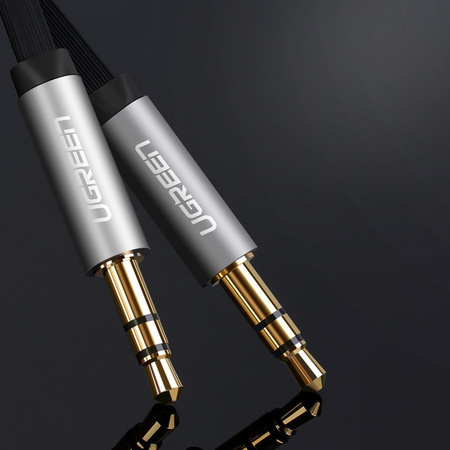 Ugreen płaski kabel przewód audio AUX 3,5 mm mini jack 5m srebrny (10728)