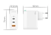 JELLICO ładowarka sieciowa C118 GaN PD 100W 2xUSB-C + 1xUSB QC3.0 + kabel USB-C - Lightning Biały